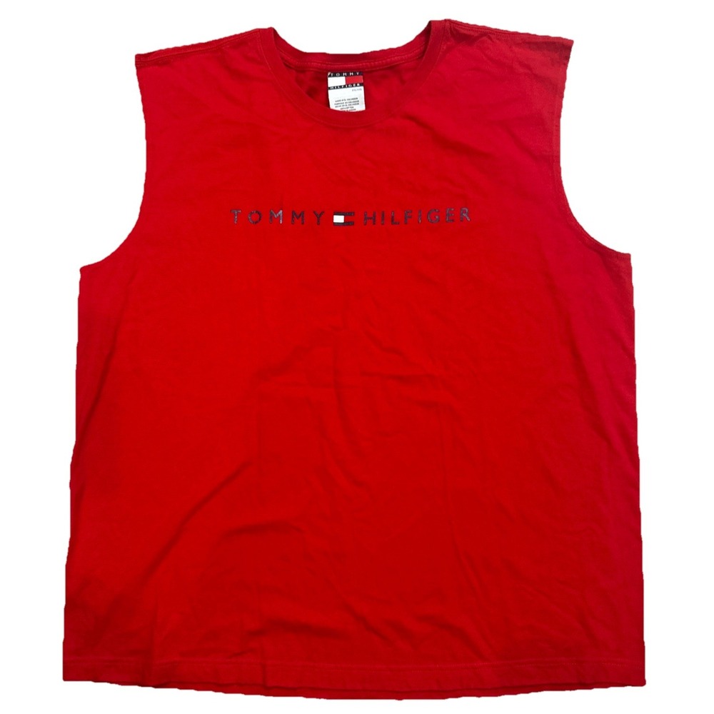 Tommy Hilfiger Red Sleeveless Logo Tee